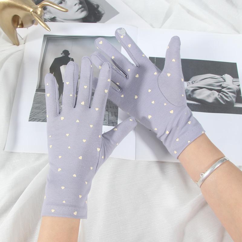 Sunscreen Gloves Female UV Protection Driving Summer Cotton Touch Screen Thin Breathable Riding Elastic Windproof Gloves.
