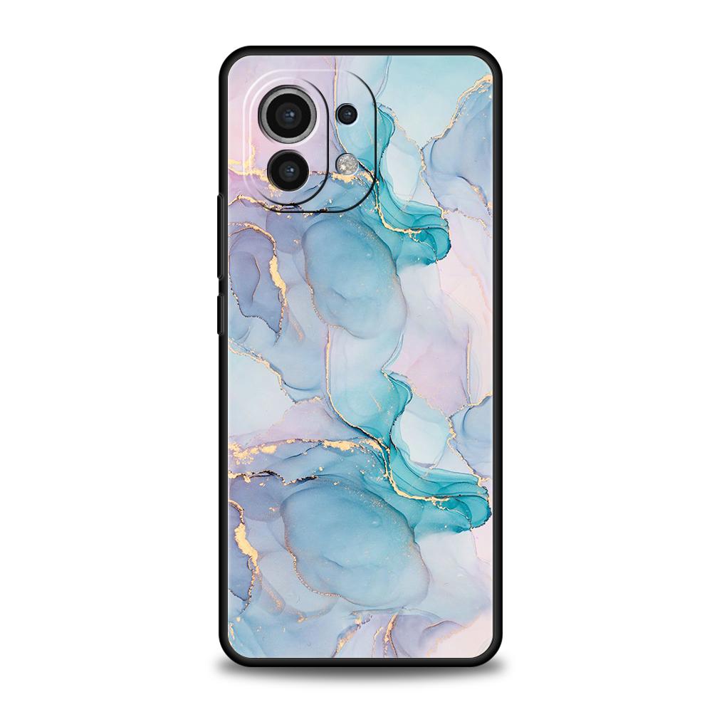 Watercolor Marble Phone Case For Xiaomi 15 14 13 12 Lite 14T 13T 12T Pro Poco X7 X6 X5 X4 X3 NFC F7 Ultra F6 Pro Soft Cover