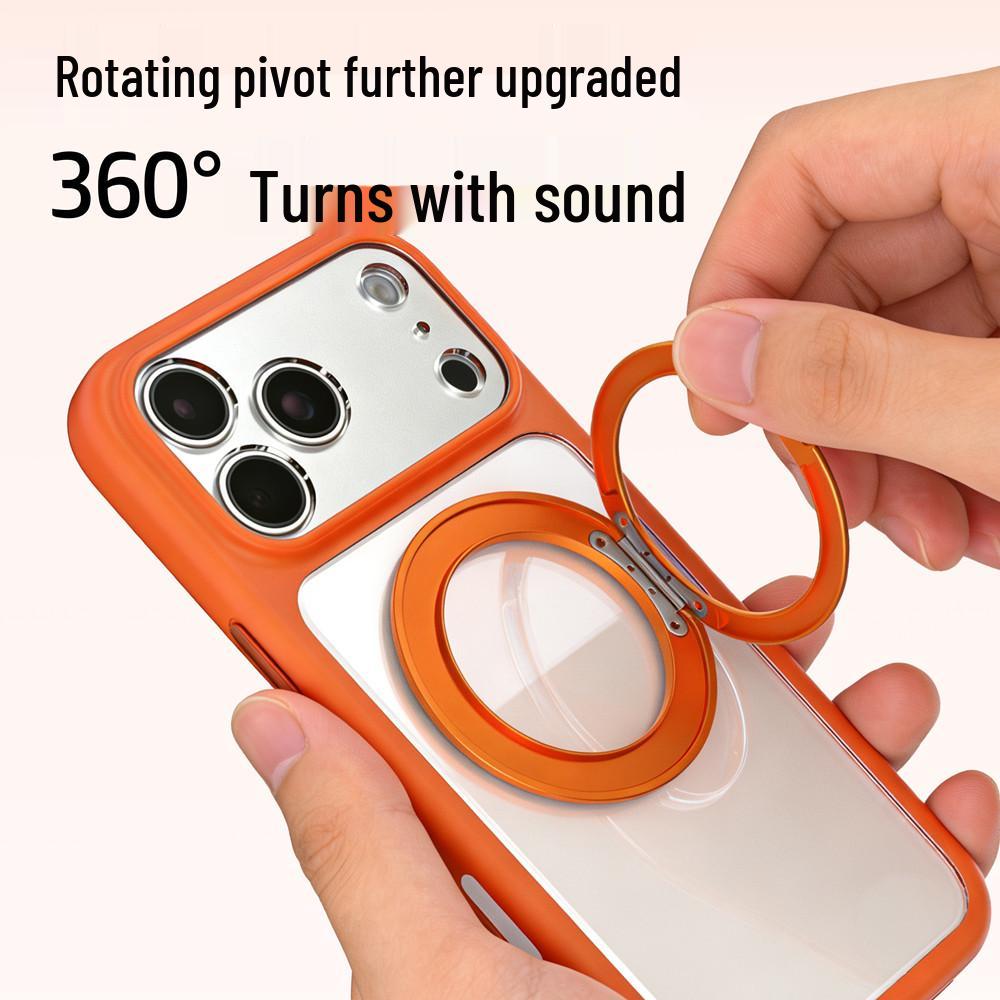 Compatible with Apple iPhone 17 Pro Max: Rotating Magnetic Phone Case, Anti-Yellowing, High-End Transparency for iPhone 16 & 15