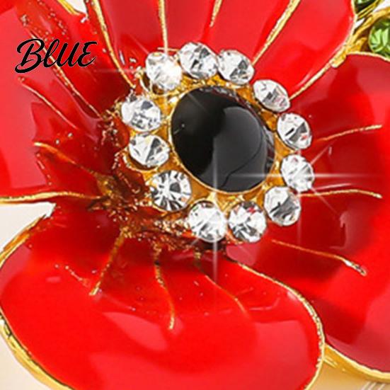 Women Suit Coat Brooch Flower Shape Enamel Oil Dripping Retro