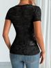 2025 Spring/Summer Women's Sexy Lace V-neck Short Sleeve Top