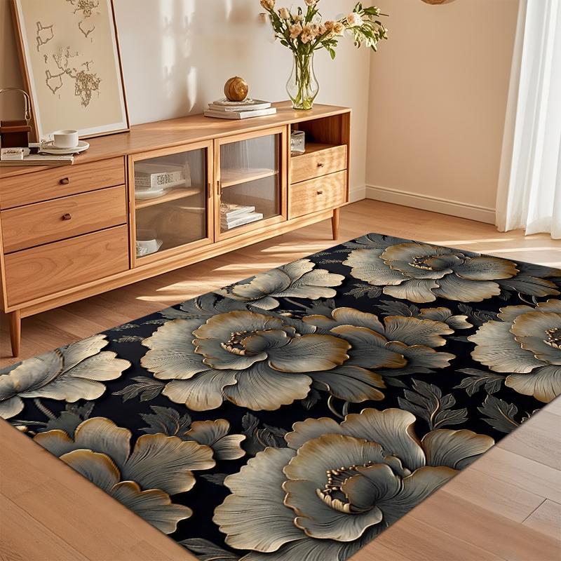 

2D Luxury Plant Relief Welcome Mat - Anti Slip Suitable for Home and Outdoor Decoration Suitable for Foyer Living Room Bathroom 40X60cm