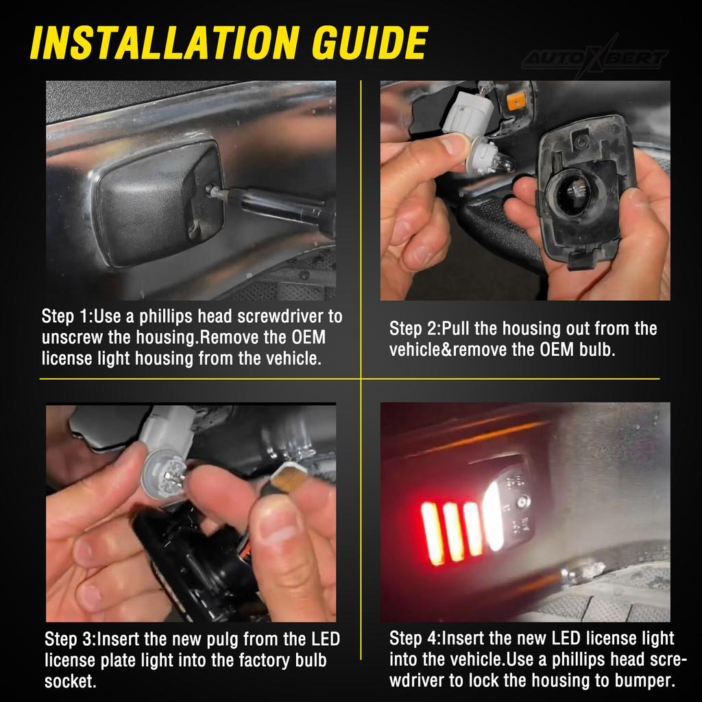 Rød OLED Neon Tube Pure White SMD LED-nummerskiltlys Taglampe For Toyota Tacoma 2005-2015 Tundra 2000-2013 Pickup