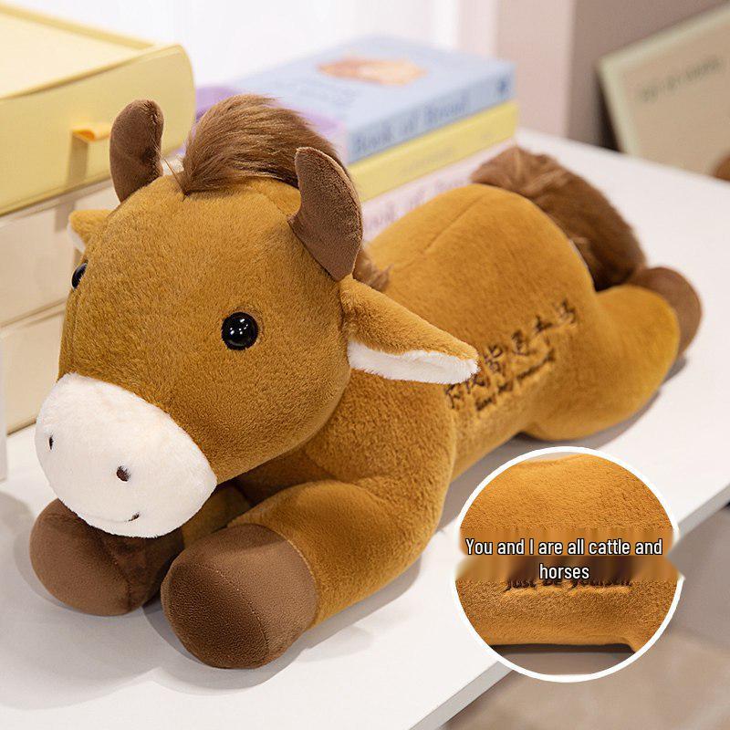 2026 Year of the Horse Zodiac Mascot Plush Toy - Black Horse New Year Gift