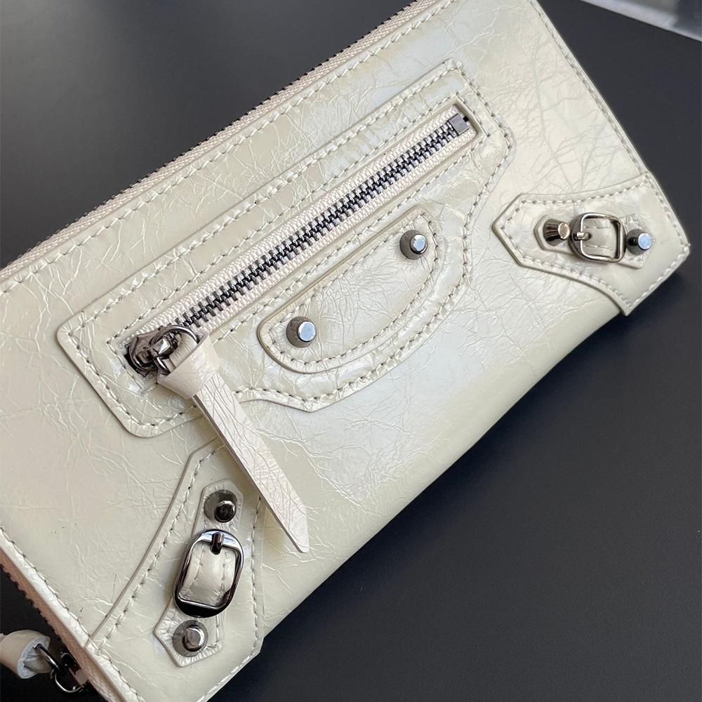 Retro Genuine Leather Women Wallets First Layer Of Cowhide Motorcycle Long Wallet Branded Style Rivets Phone Purse Studs Clutch Bag