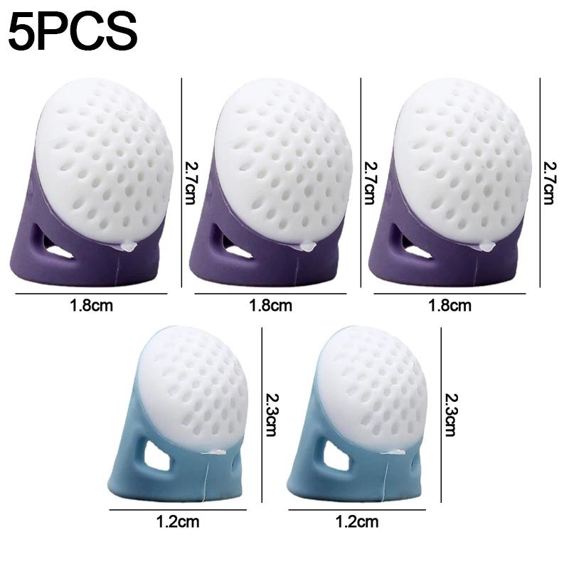 Silicone Thimbles Finger Tips Protector Anti-Slip Finger Covers Hand Cross-stitch Sewing DIY Tools Household Sewing Accessories