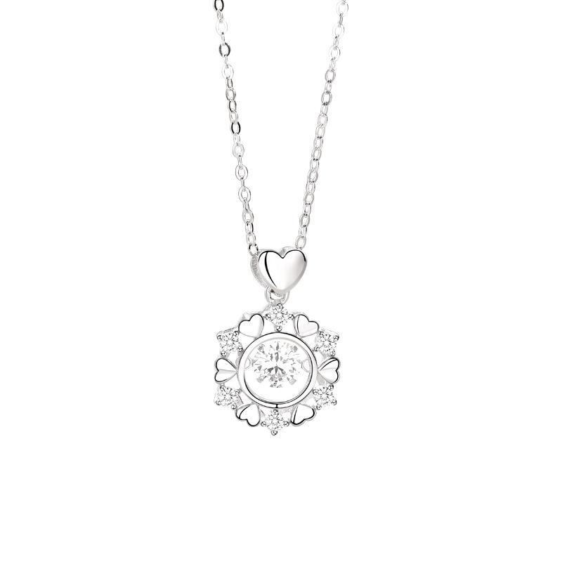 Beating Heart Necklace Female Love Smart Pendant High-end Temperament Heart Connected Clavicle Chain Jewelry