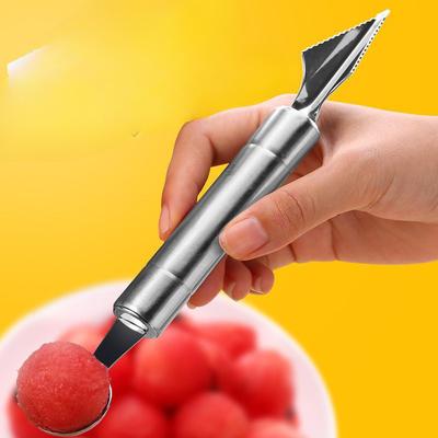 Fruit Digging Ball Artifact Watermelon Spoon Stainless Steel Carving Knife Platter Multi-functional Fruit Cutter Two In One