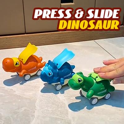 Dinosaurier-Trägheitsauto-Spielzeug, Cartoon, süßes Dino-Design, Drücken, Schieben, Rennen, Mini-Auto-Spielzeug, Tyrannosaurus-Modell für Kinder, Kleinkinder