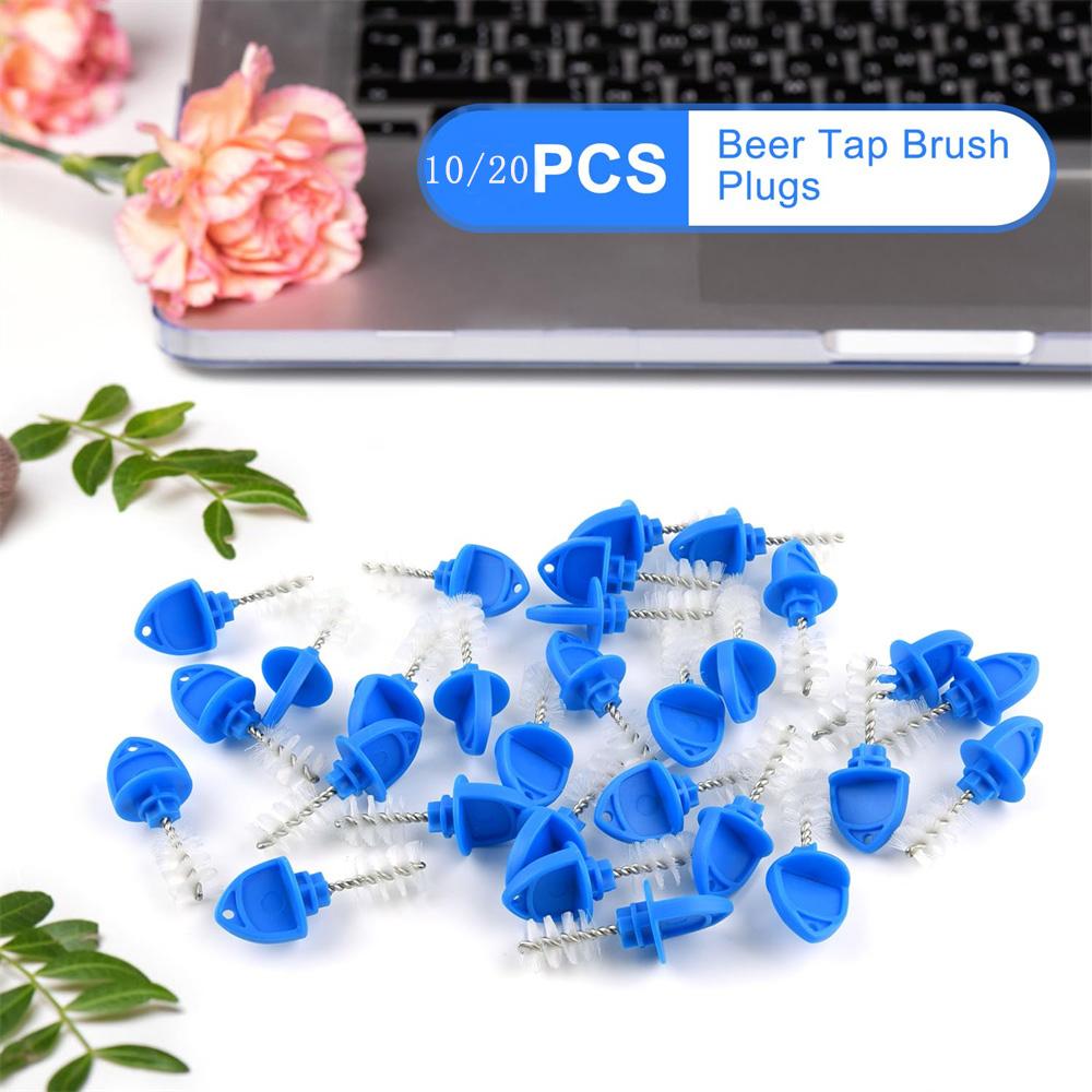 10/20pcs Beer Tap Brush, Beer Faucet Cleaning Plug Brush Cap for Home Brew Draft Beer Tap
