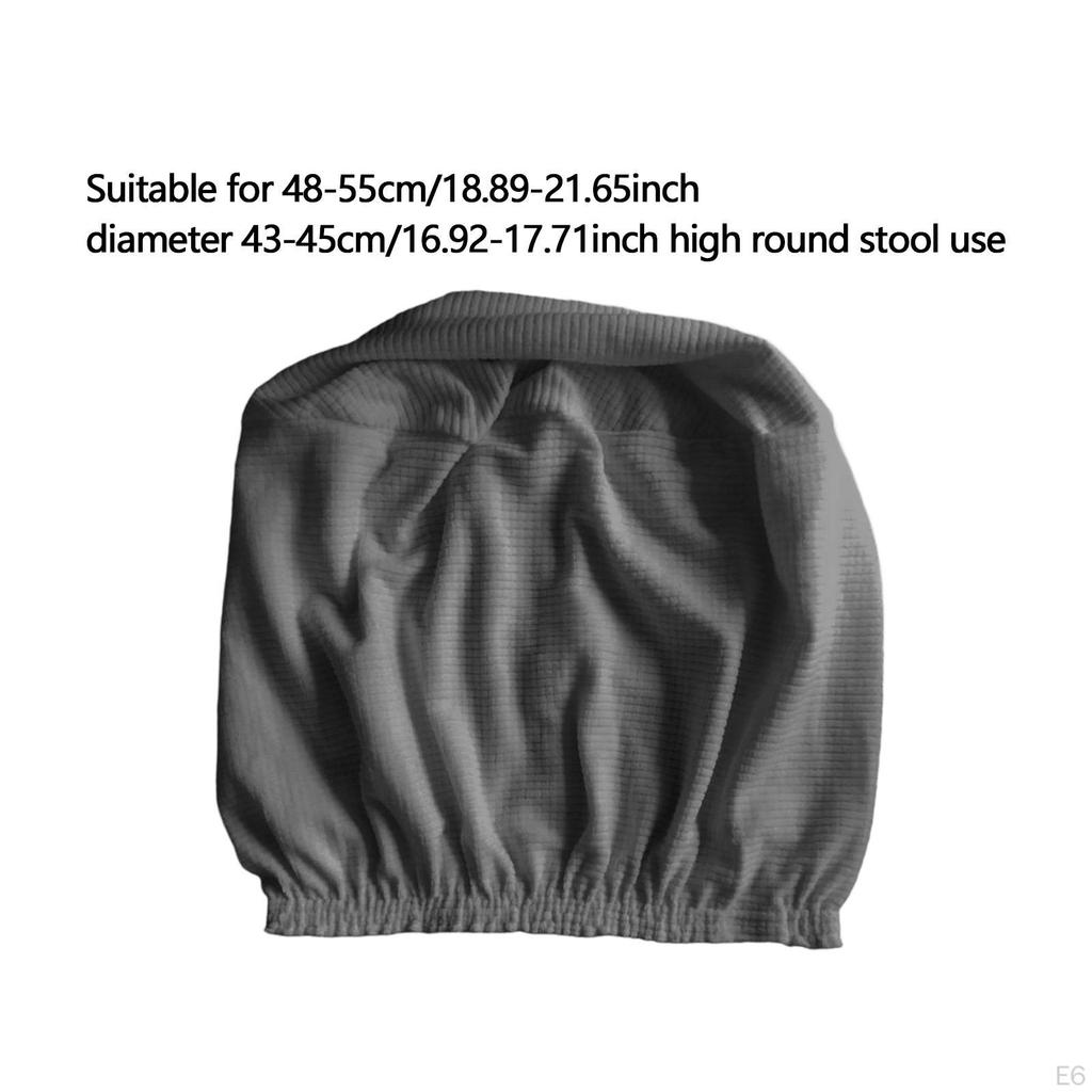 Elastic Slipcover for Round Ottoman, Removable Foot Stool Protector