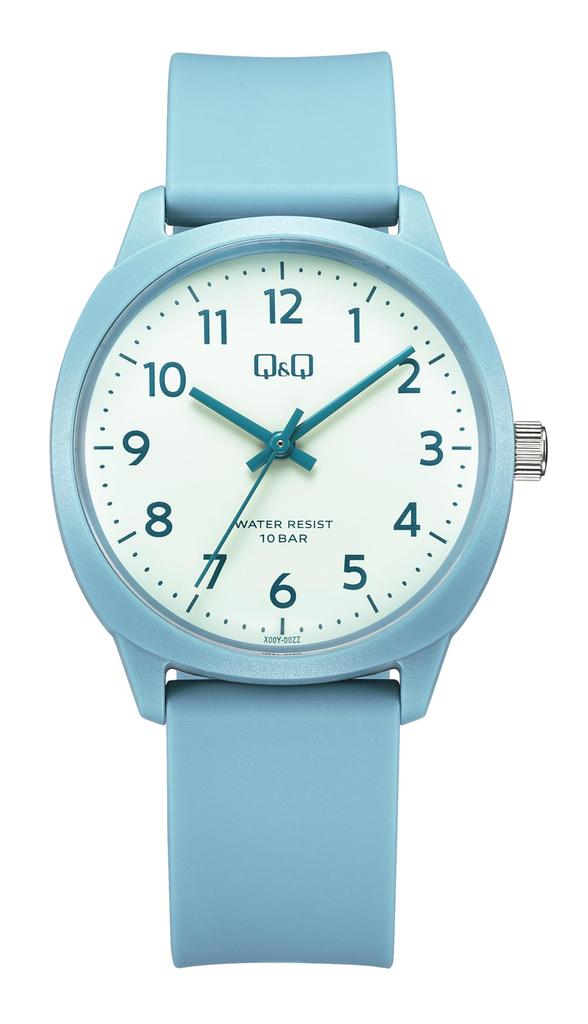 Q&Q Citizen Watch 10 Bar Water Resistant, Lightweight, Easy-to-Read Dial, Simple Design V52A-504VK Blue