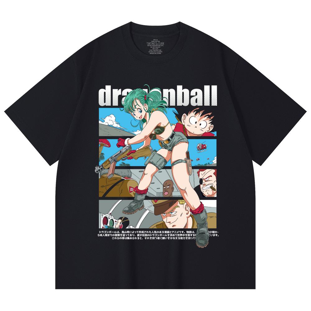 230 Gsm 100% Cotton Dragon Ball V8 Bulma Print Unisex Heavy Cotton T Shirt