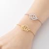 2025 Stainless Steel Lotus Water Lily Pendant Bracelet with Hollow-cut Flower Design