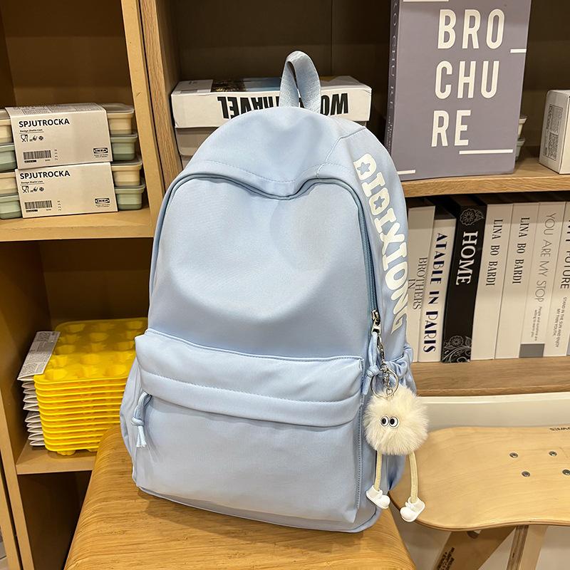 Women's backpack Alphabet casual backpack High value schoolbag Versatile simple student Korean version Large capacity backpack