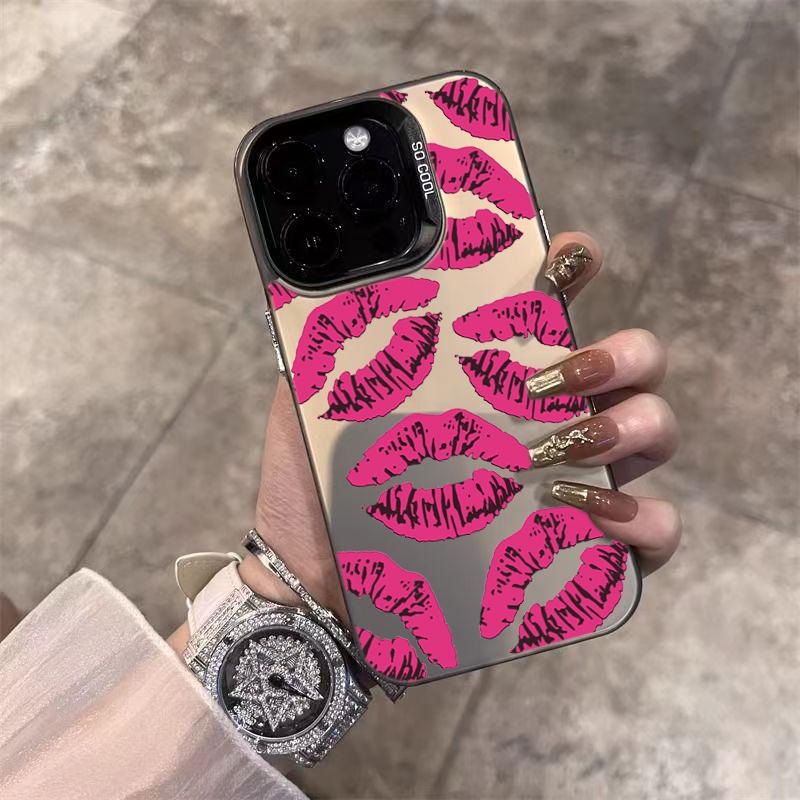 Phone Case For Xiaomi Poco F7 F6 X7 X6 X5 M6 Pro F5 Mi 11 Lite 5G 14 13 12 15T 14T 13T 12T Valentine's Day Red Lips Rose Cover