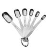 6Pcs Square Shaped Measuring Spoons Set Metal Teaspoon Kitchen Measuring Tool  for Dry or Liquid