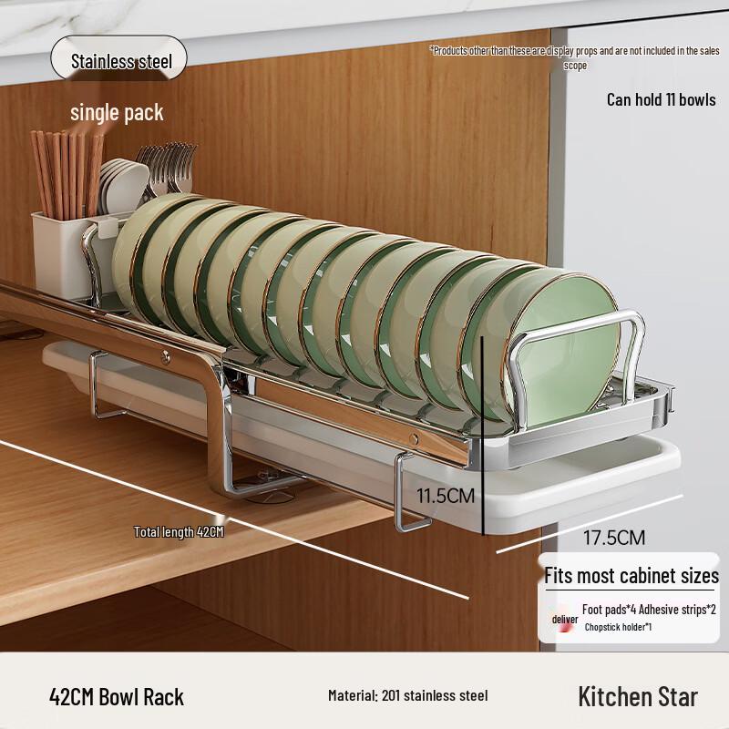 Stainless Steel Pull-Out Dish Rack