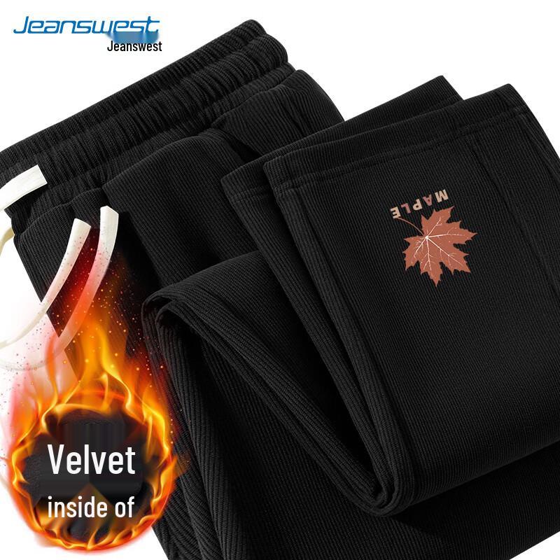 

JEANSWEST Men s Corduroy Fleece-Lined Straight-Leg Casual Pants 2XL