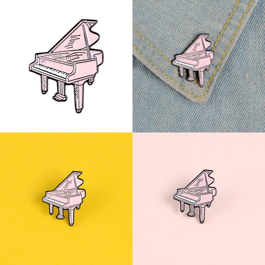 Piano Unique Pink Brooch Attractive Alloy Pin For Creative Individuality Style And