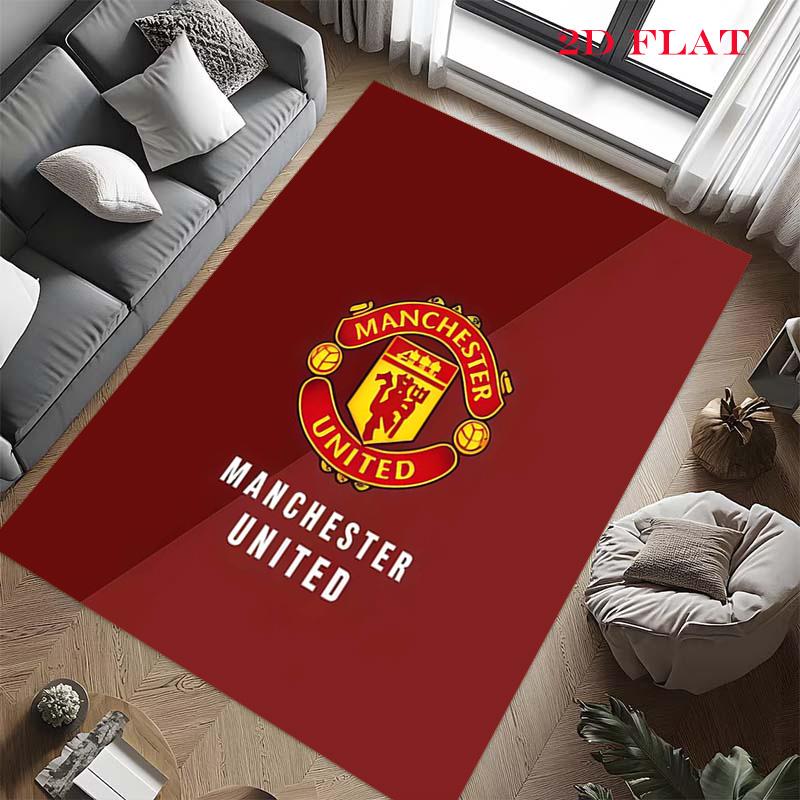Tappeto Man Utd per Soggiorno Camera da Letto Casa Decorazione Divano, Tappetino Antiscivolo per Giochi Bambini