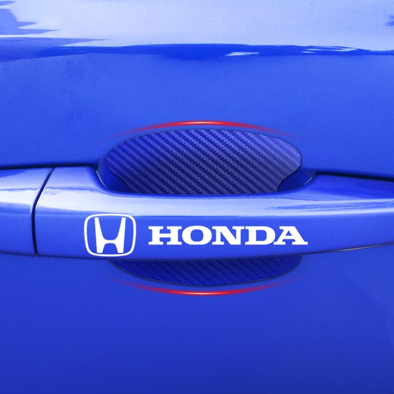 Car Door Sticker Carbon Fiber Scratches Auto Handle Protection Film For Honda Fit Mugen Insight Type S R VTEC Modulo Vezel SiPilot Fit XRV CRV HRV Dio