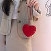 Herzförmige Handgelenktasche in Liebesform, rote Handytaschen, Damenhandtaschen, Handgelenktasche mit Liebesmotiv, Tasche mit Tragegriff für Damen, Clutch, Geldbörse für Damen