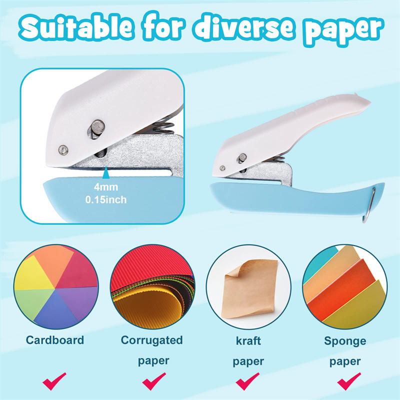 1Pcs Hole Punchers For Crafts Single Hole Punch Shapes Circle Heart Bear With Soft-Handled For Binder Scrapbooking Classroom Card Punching