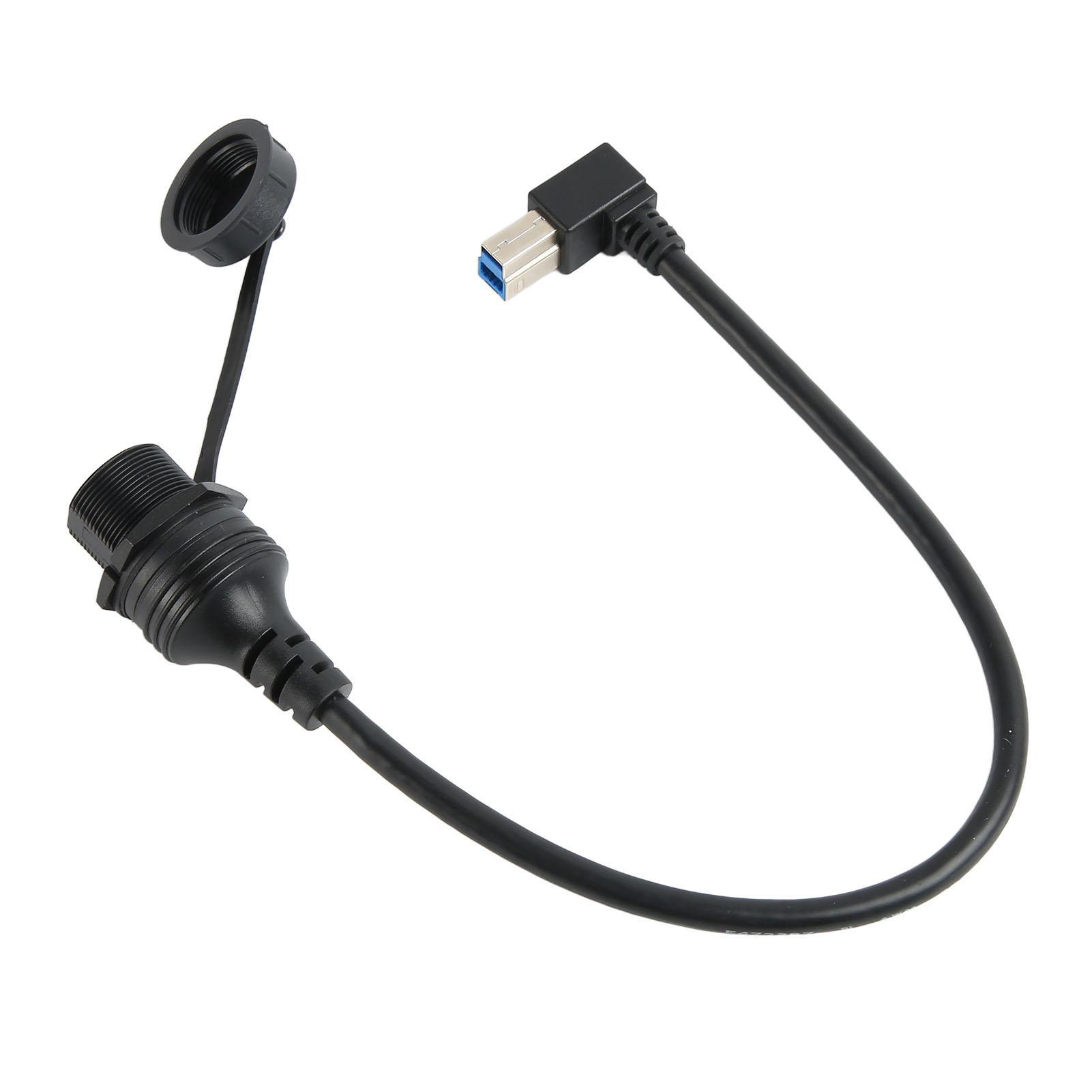

USB Type B 3.0 Male to Female Кабель-удлинитель для печати и передачи данных Водонепроницаемый 90-градусный угловой USB-кабель для монтажа на панель