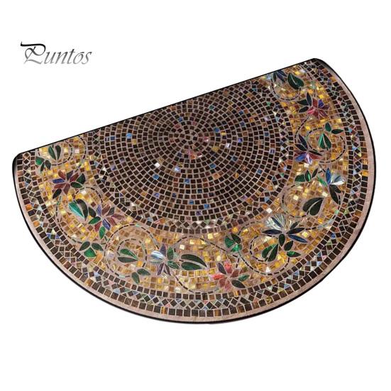 Sand Scraping Doormat Floor Mat Semi-Circular Design 3D Illusion Rug Non-Slip Decorative Door Shock Absorbing Entryway Bedroom Fade-Resistant