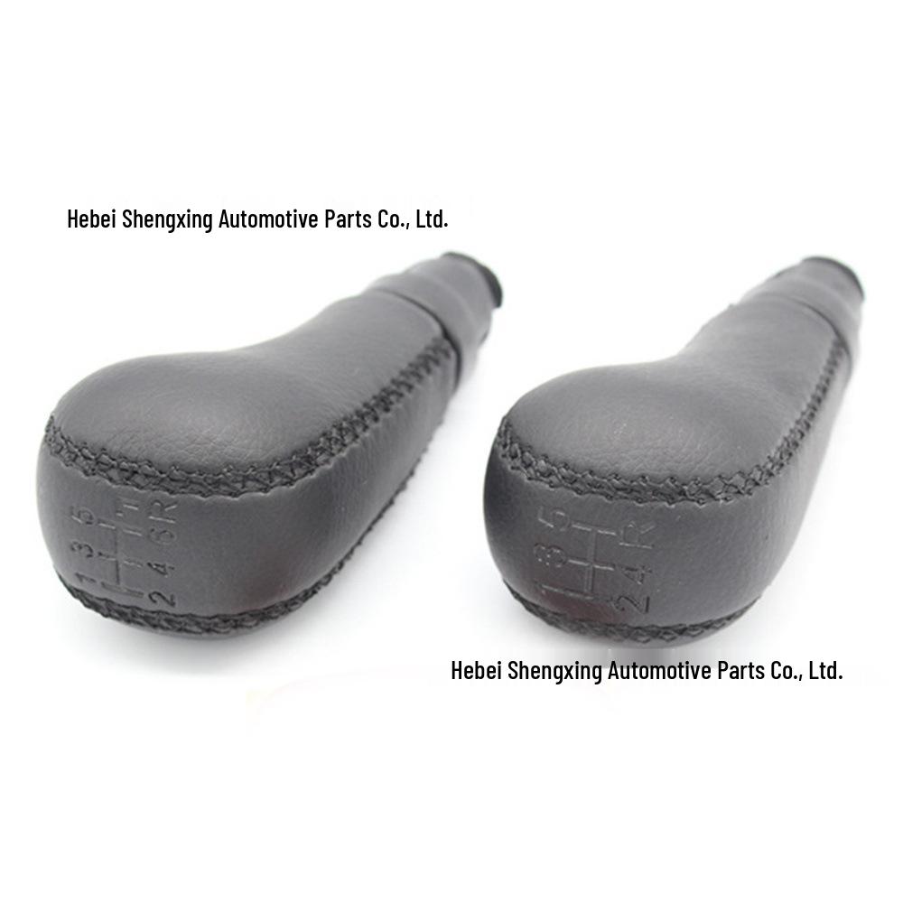 Buton schimbător de viteze din piele naturală cusut manual pentru modelele Volvo S60, S80, V70 II, XC70 II