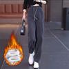 Samt Gepolsterte Lässige Hosen Damen Herbst Winter Hohe Taille Cordhosen Damen Große Größen Gerade Hosen Damen