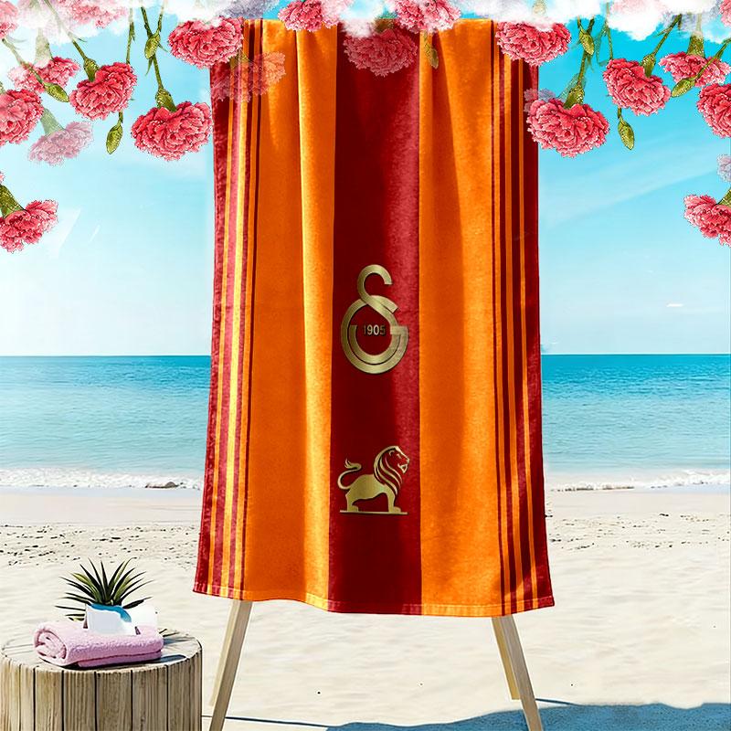 Galatasaray Grit Print Strandtuch, Großes Weiches Schnelltrocknendes Handtuch für Strand Camping Schwimmen