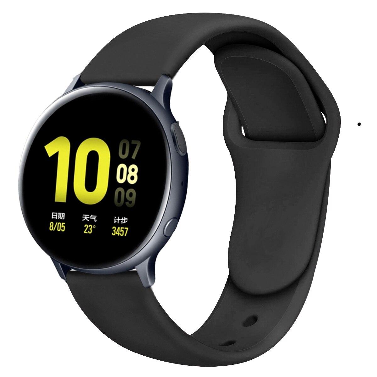 

Ремешок для Samsung Gear S3/S2 Galaxy watch 3/46 мм/42 мм/Active 2 ремешка Спортивный силиконовый браслет 20 мм/22 мм ремешок для часов ремень для Huawei wtach GT 2/2e 22mm watch band чёрный