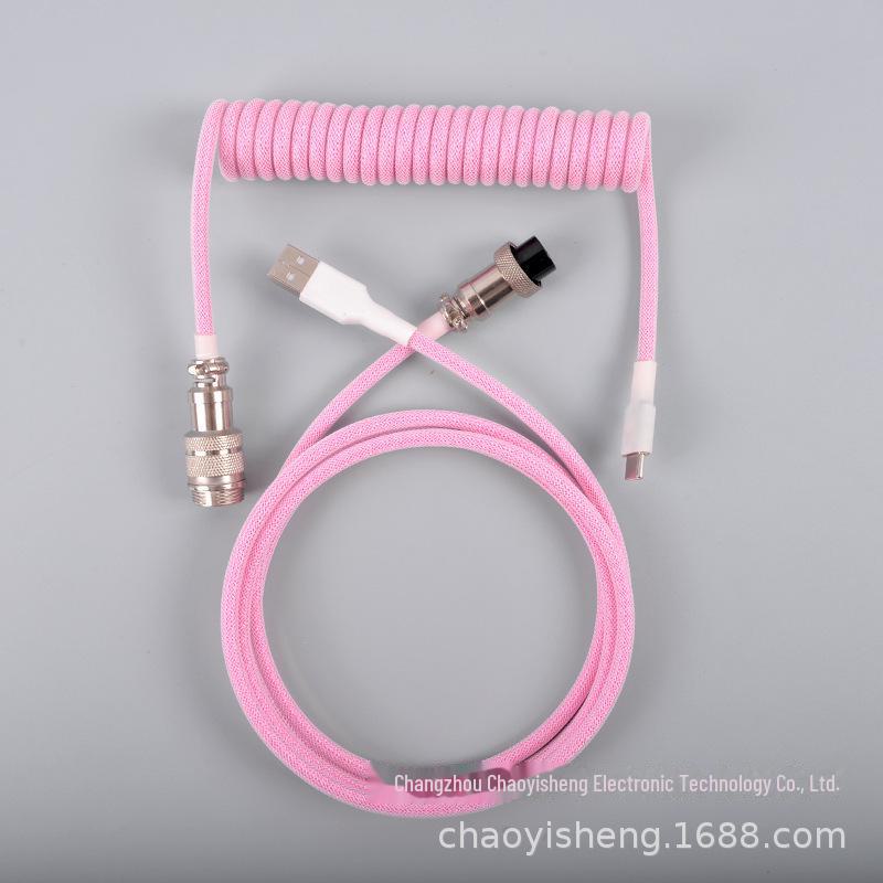 Detachable Mechanical Gaming Keyboard Cable with Aviation Plug and Spring Design