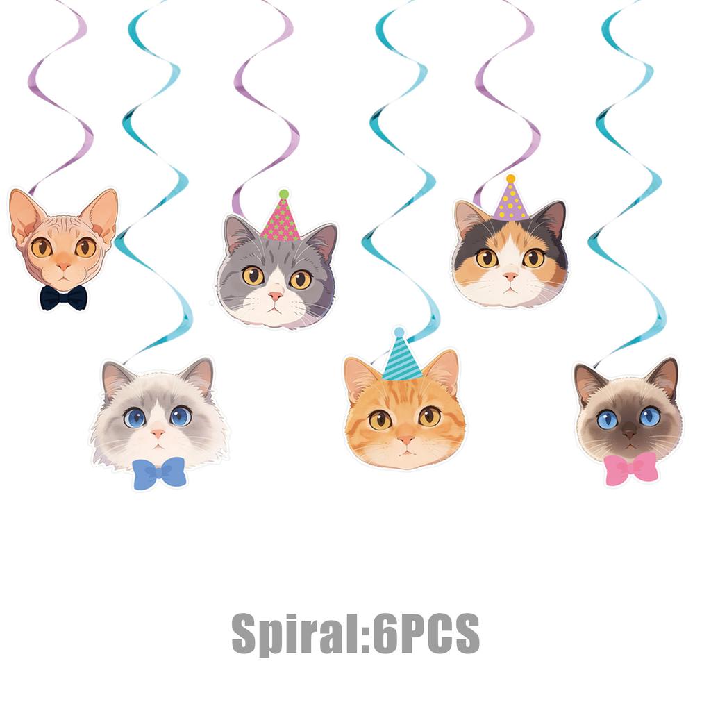 Pet Cat Theme Birthday Party Favors Plates Cup Napkin Banner Cake Topper For Kids Gift Baby Shower Photo Props Party Supplies