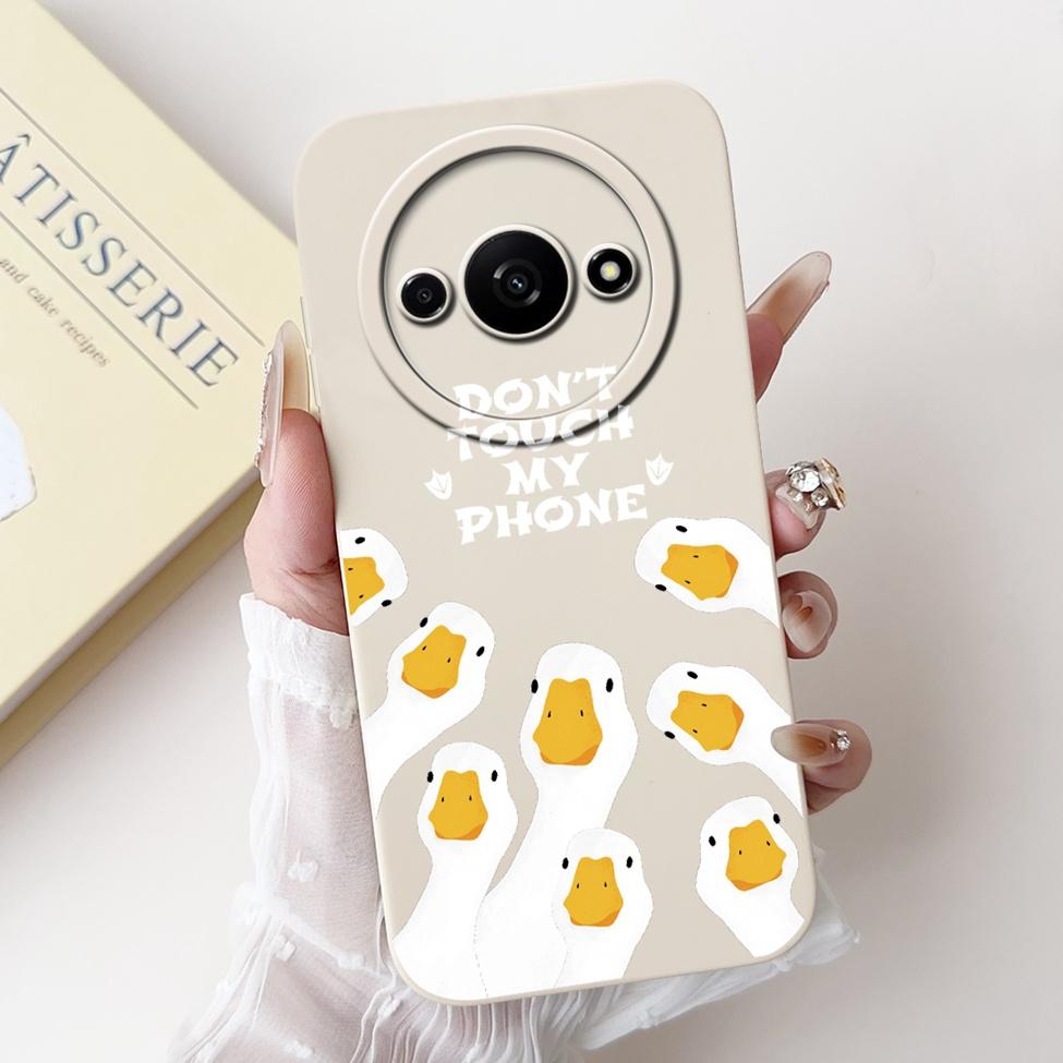Für Redmi A3 Hülle Niedliche Cartoon Katze Ästhetisch Blumenmädchen Junge Stoßfeste Silikon-Rückabdeckung Für Xiaomi Redmi A3 Handyhülle Coque