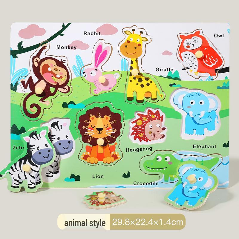 Kids' Early Education Puzzle: Mushroom Nail & Fruit Vegetable Board for Ages 1-3