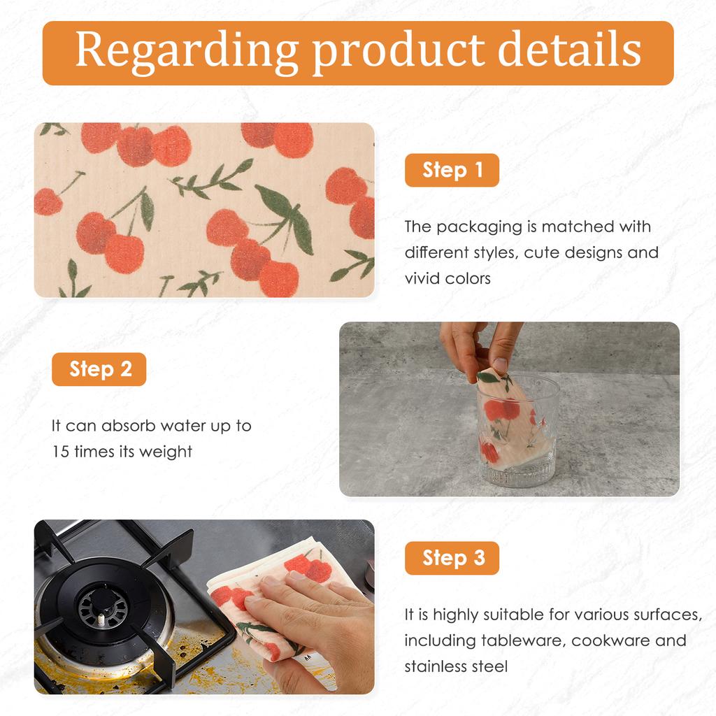 10Pcs Swedish Dishcloths Highly Absorbent Kitchen Dish Towel Lazy Dishwashing Sponge Cloth No Odor Kitchen Cleaning Supply Wipes