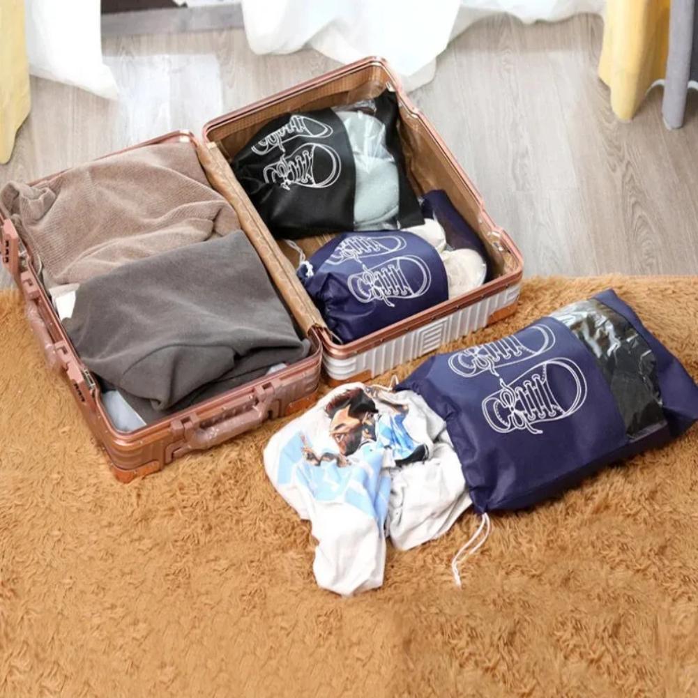 5 pezzi/set Borsa Porta Scarpe con Bocca a Coulisse in Tessuto Non Tessuto Ispessito Grande Capacità Viaggio Impermeabile Borsa Porta Scarpe Antiumidità