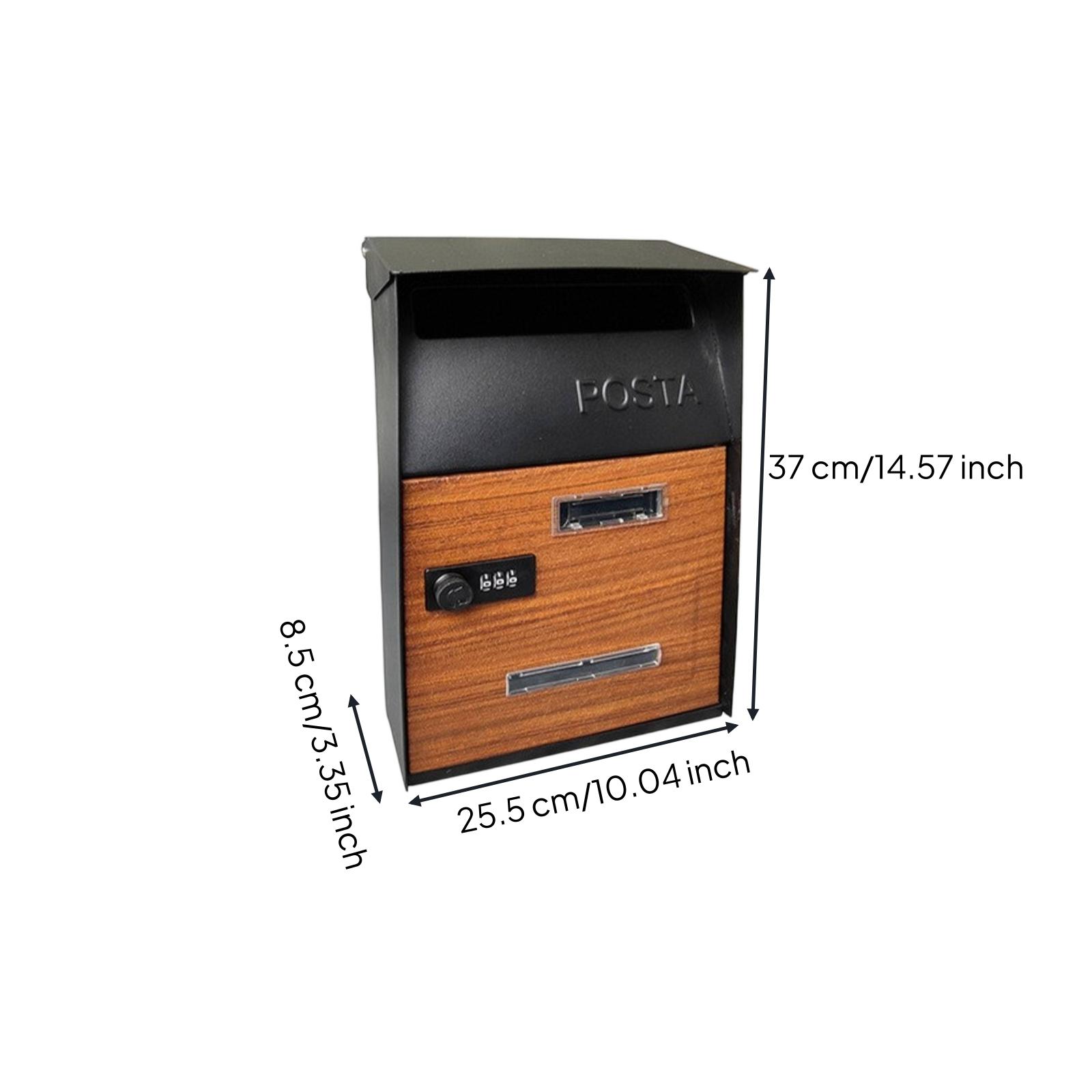 Wall-Mounted Mailbox Secure Lockable Vertical for