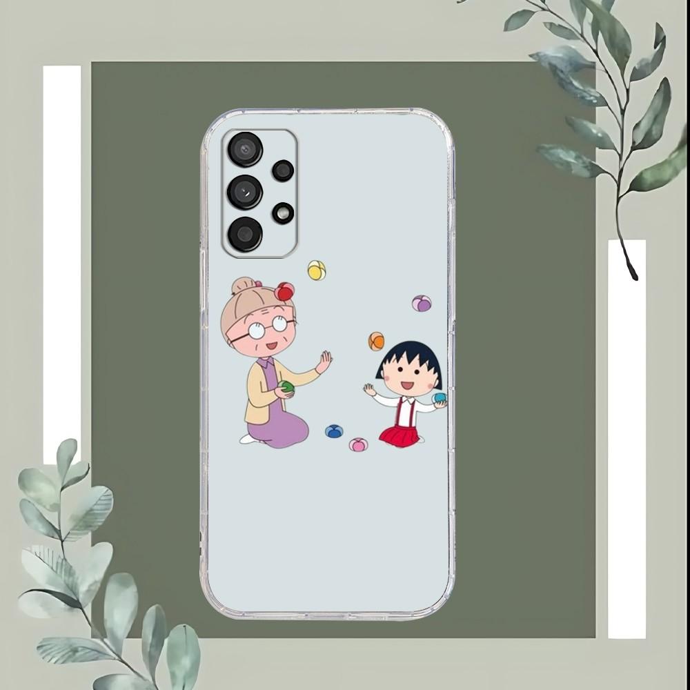 Cartoon Chibi Maruko Chan Phone Case For Samsung Galaxy A52 A12 A51 S21 Edge S22ULTRA S23 S20LITE Plus Ultra Transparent Cover