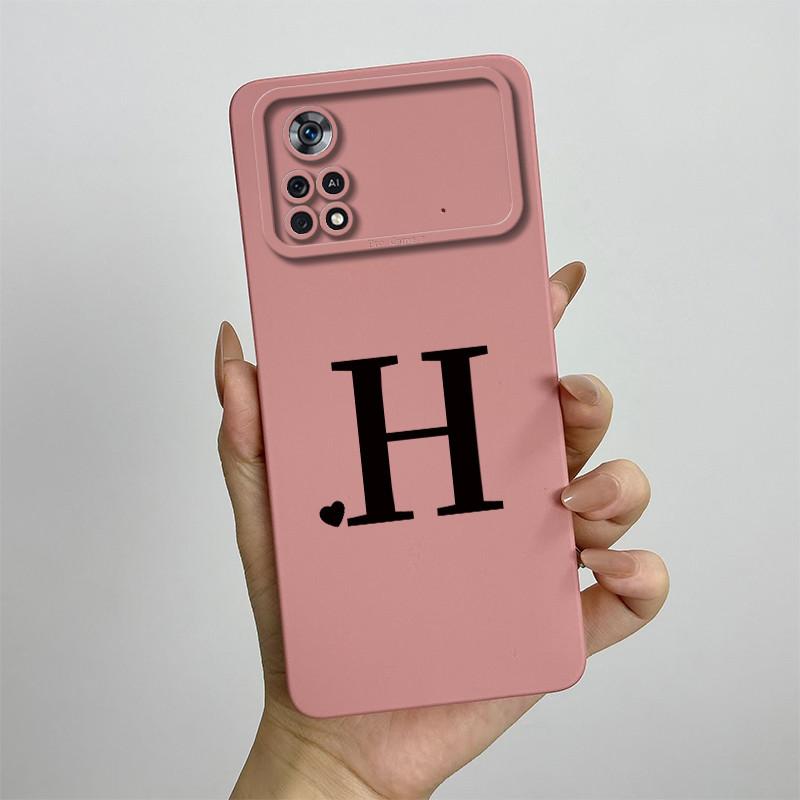 For Xiaomi Poco X4 Pro 5G Case Poco X4 Pro 5G Cover 2201116PG Cute Initial Letters Phone Case Poco X4 Pro Shockproof Back Cover