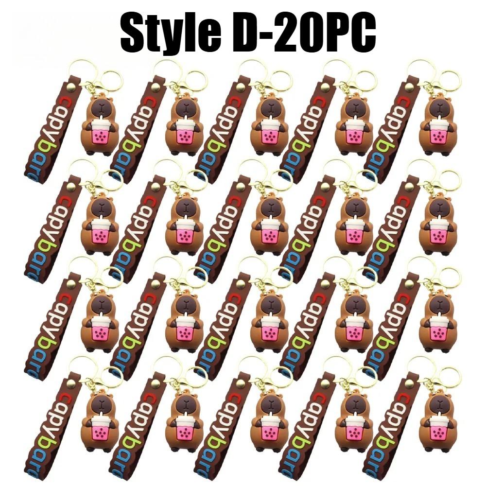 Adorable Capybara Key Ring 3D Capybara Figurine Bag Clip Decor for Children School Backpacks and Automotive Keychains