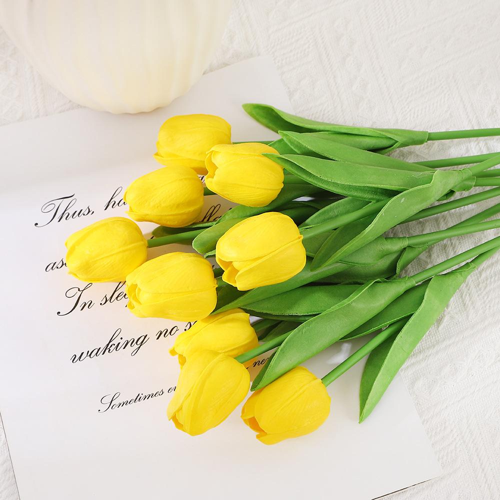 10PCS Artificial Tulips Flower Realistic Touch Tulip Flowers Fake Tulips Flowers for Home Table Vase Decor Wedding DIY Bouquet