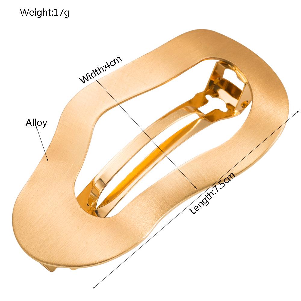Minimalist Japanese-Korean Style Geometric Metal Spring Clip for Half Ponytail Hair Accessory