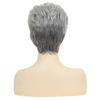 Womens Wigs Short Haircuts Synthetic Gray Layered Curly Mommy Wig with Bang Female Old Lady Costume Average Size Soft Hair