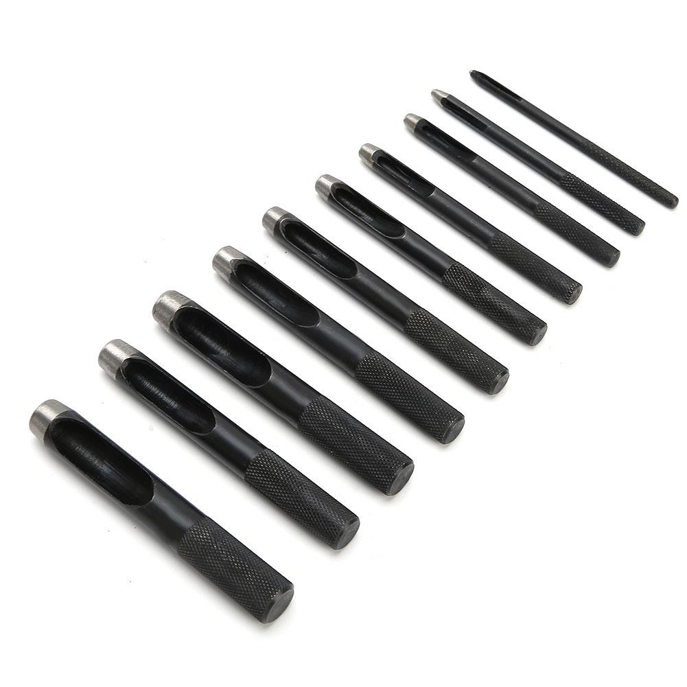 10PCS DIY Leather Craft Hollow Hole Punching Set Leather Belt Hole Puncher 1mm?10mm