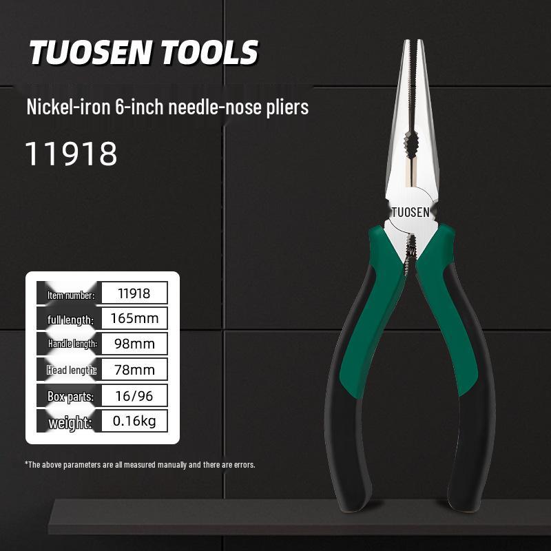 Tuosen Multi-Functional Nickel-Iron Pliers: 6-inch & 8-inch Angled Jaw Wire Cutters for Electricians