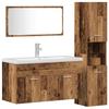 3 Piece Bathroom Furniture Set Rustic Wood Look Particleboard